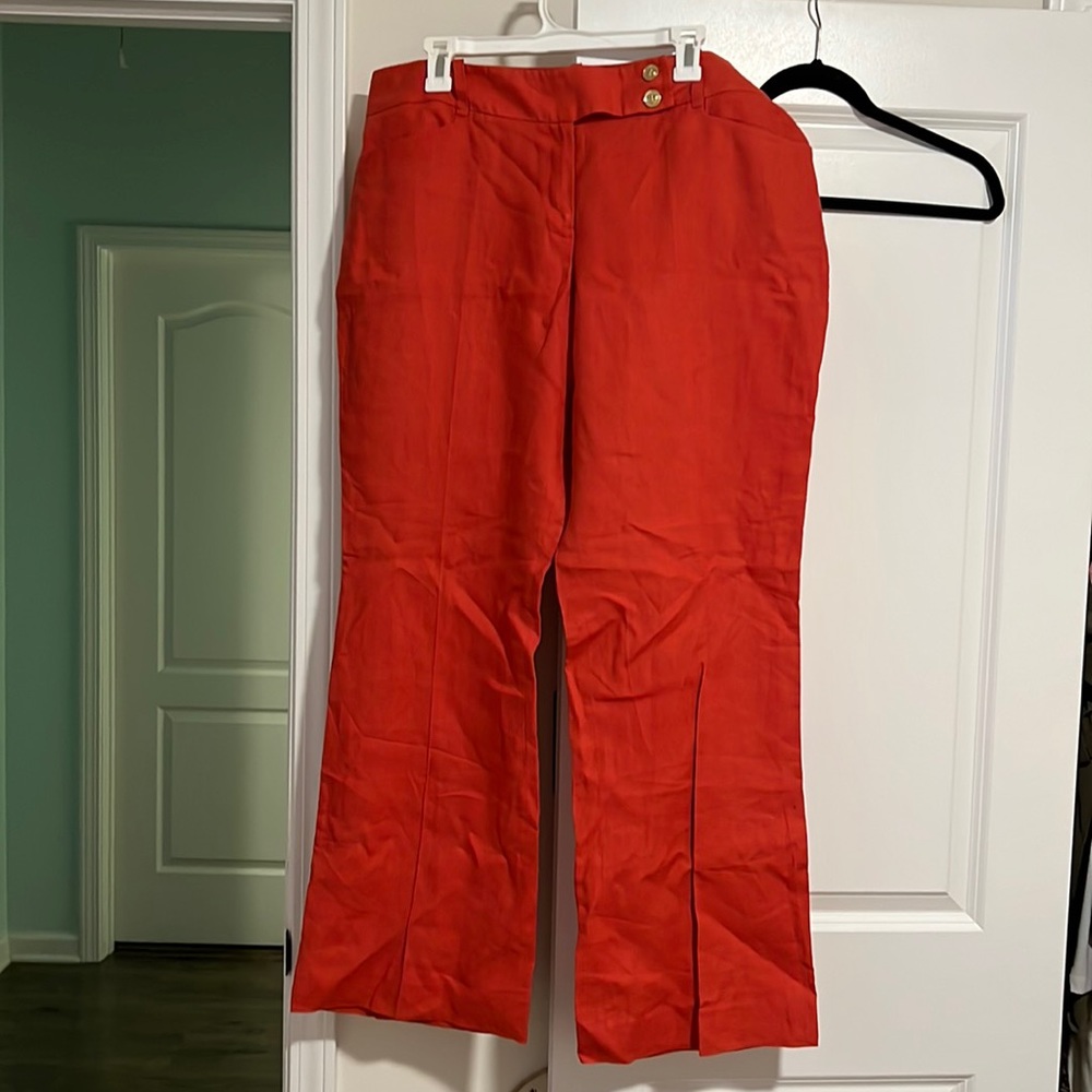 Orange linen pants